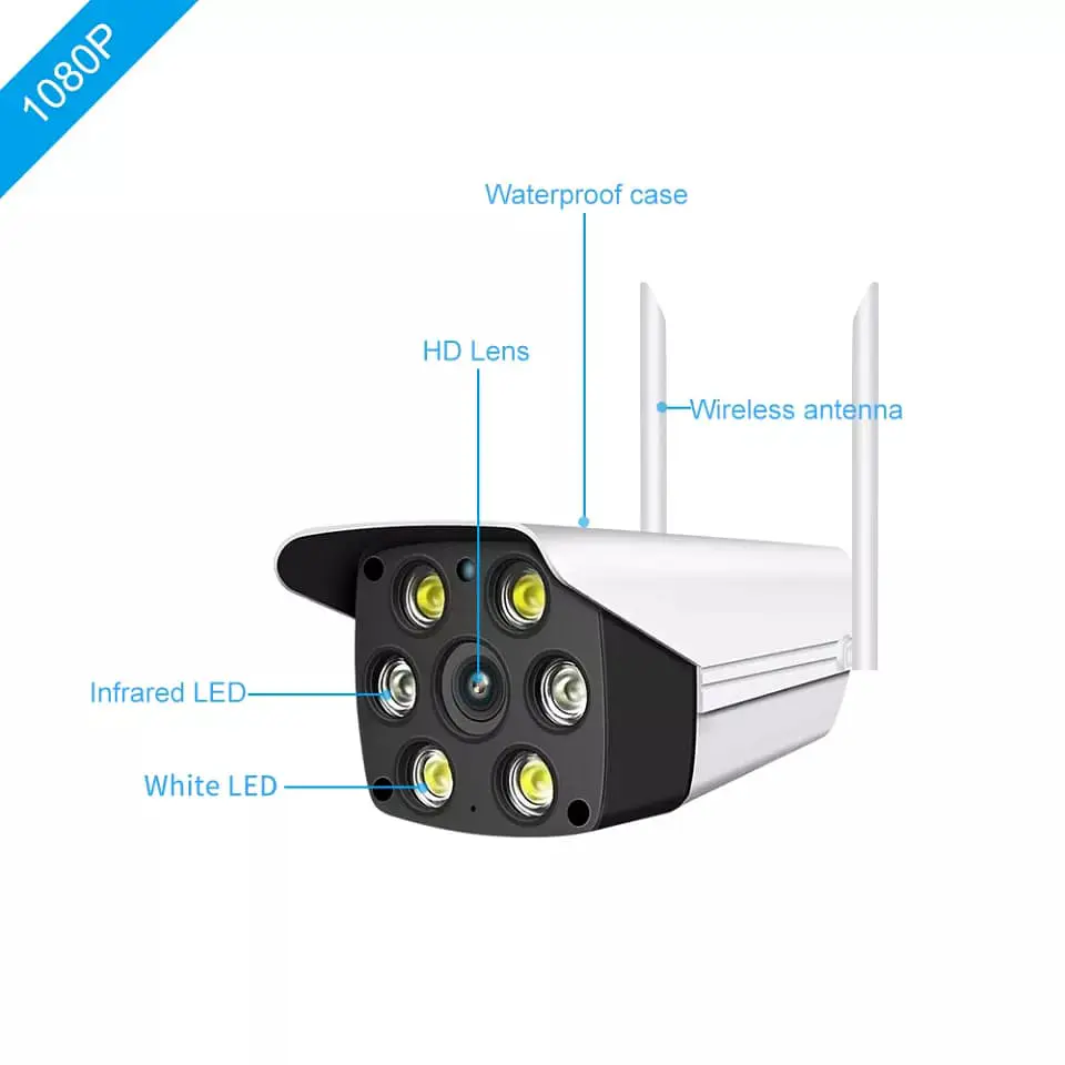 Cámara de seguridad IP WiFi Full HD 1080p 2 Mega Píxeles reales 6