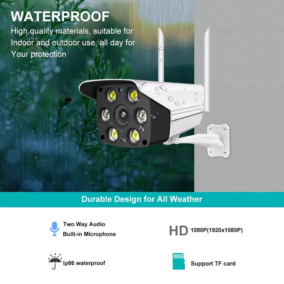 Cámara de seguridad IP WiFi Full HD 1080p 2 Mega Píxeles reales 9