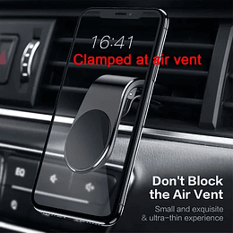 Soporte para Celular Smartphone Magnético con clip para rejilla de ventilación universal para autos cabezal con Iman color Negro