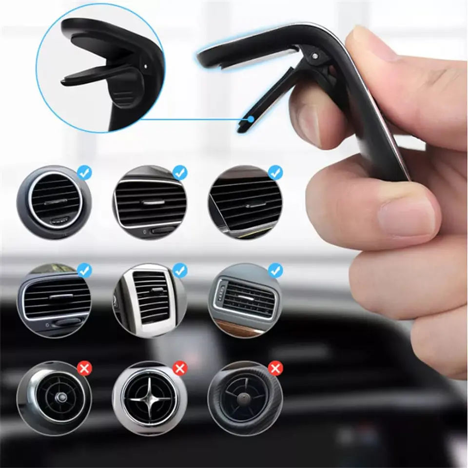 Soporte para Celular Smartphone Magnético con clip para rejilla de 5