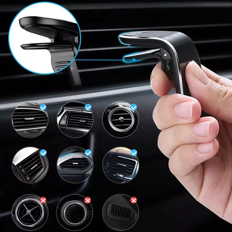 Soporte para Celular Smartphone Magnético con clip para rejilla de 6