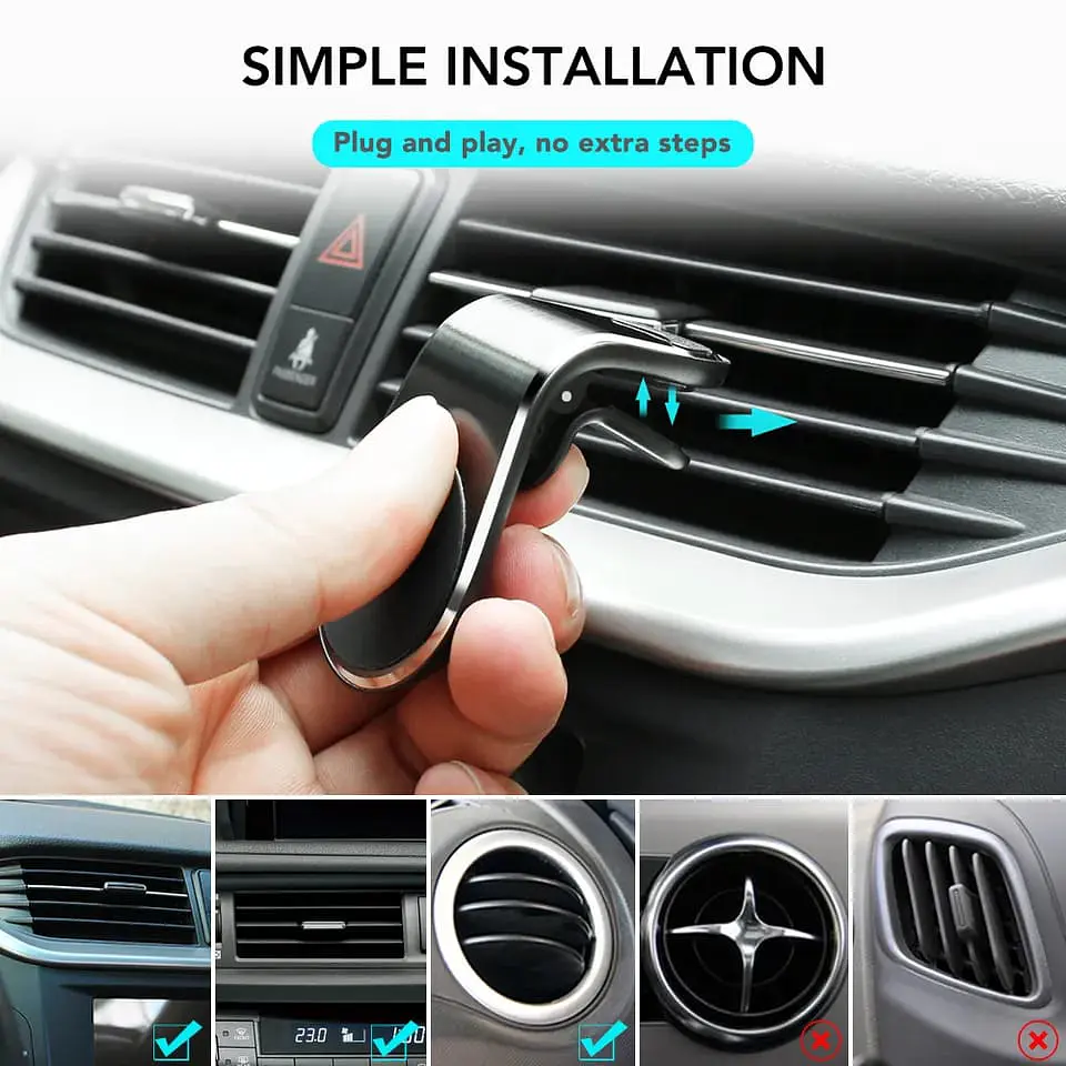 Soporte para Celular Smartphone Magnético con clip para rejilla de 8