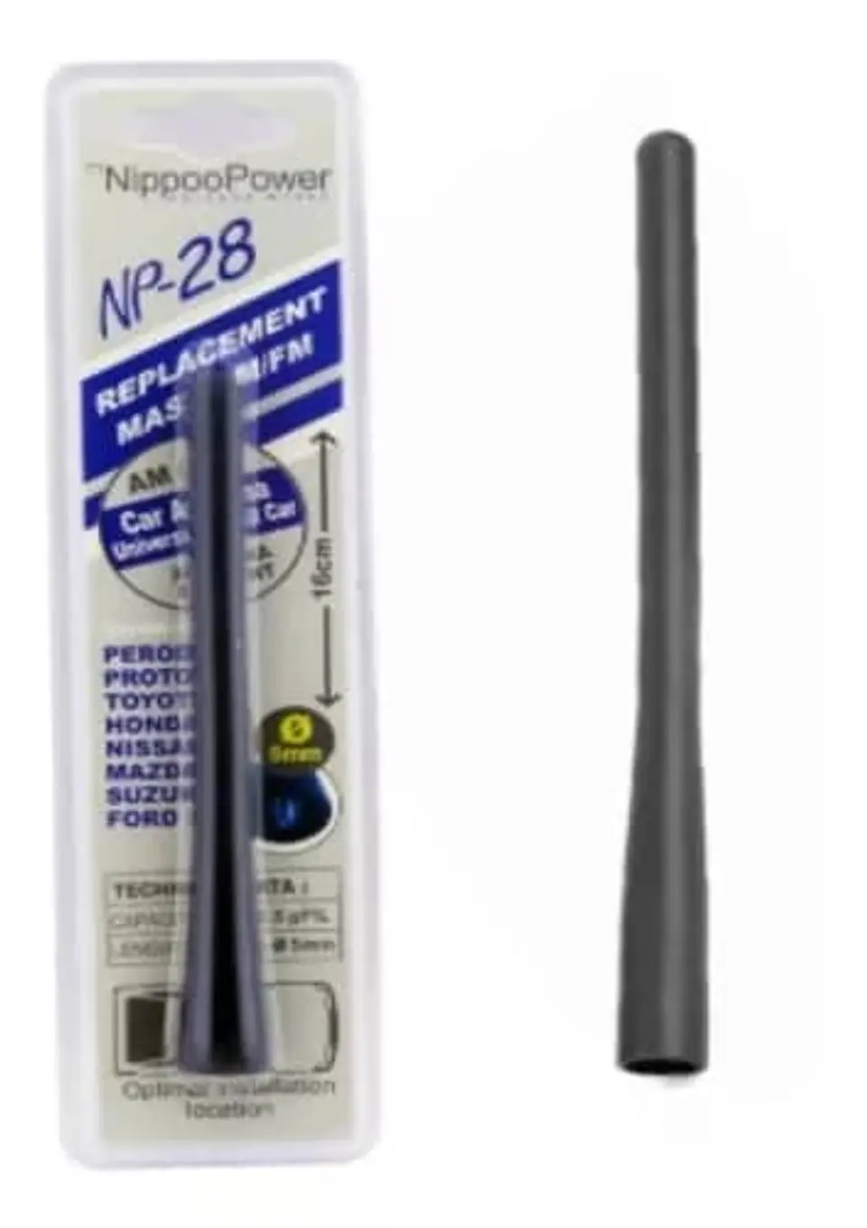 Antena de radio AM-FM NP-28 para autos universal 16cm 1
