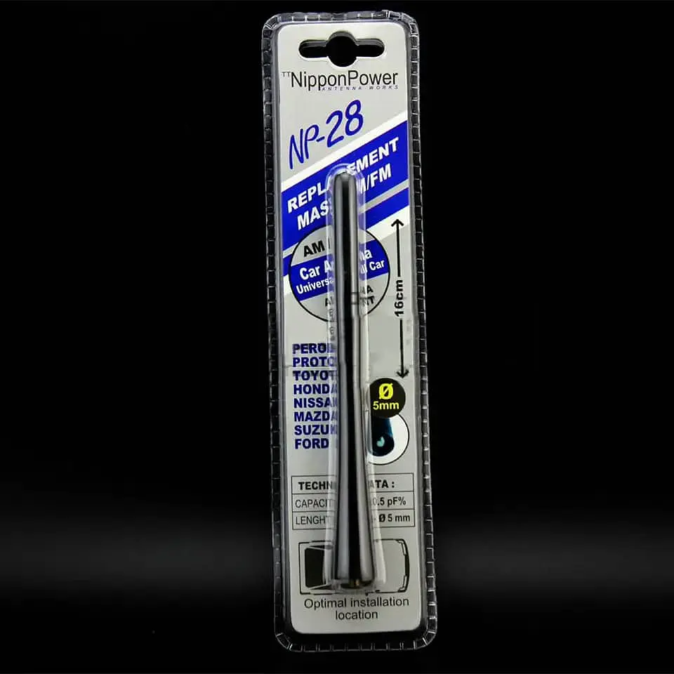 Antena de radio AM-FM NP-28 para autos universal 16cm 5
