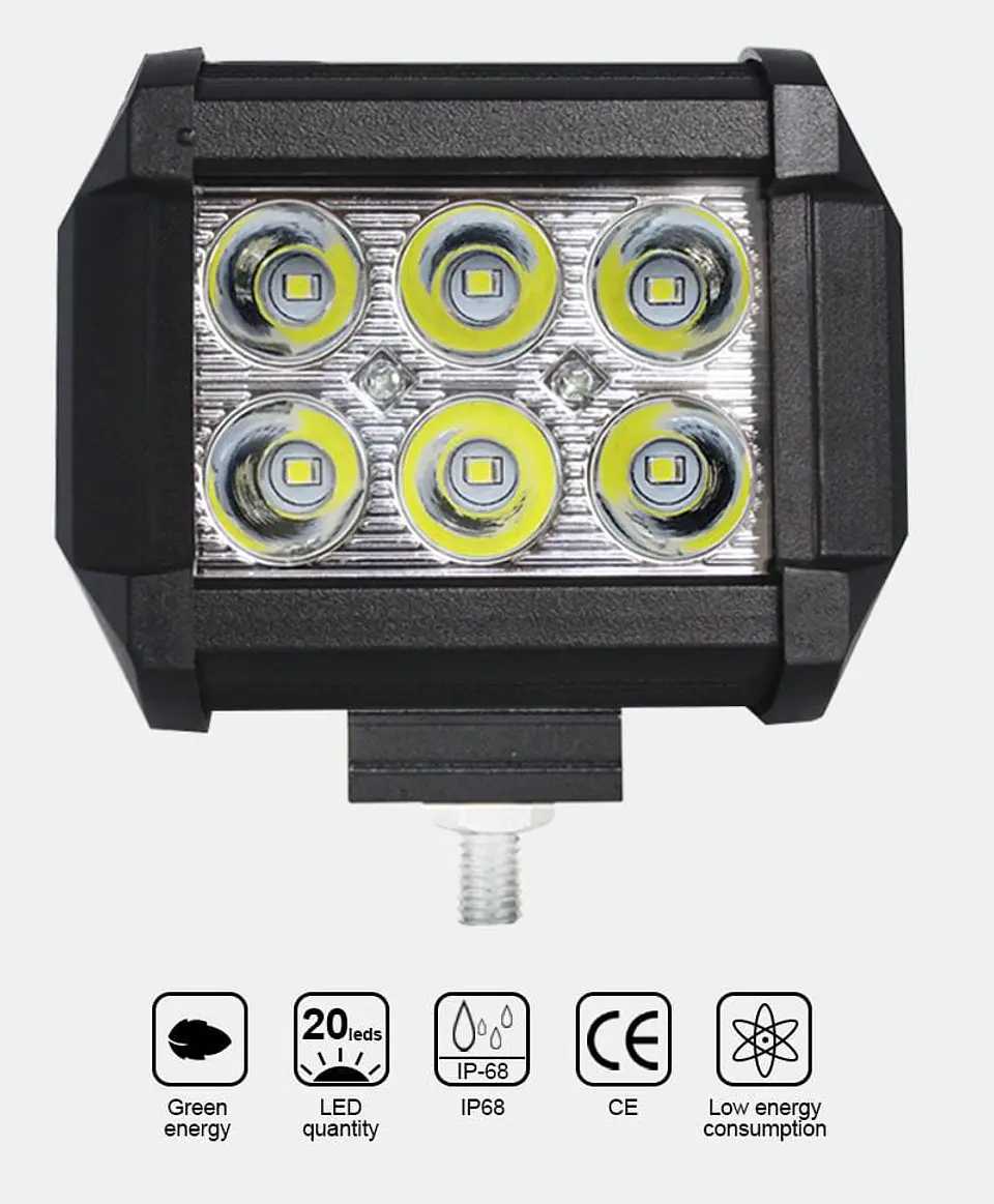 Neblinero 6 LED para Autos, Camionetas, Jeep, 18W 4 pulgadas 1800LM 2