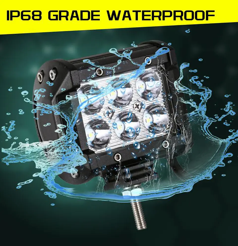 Neblinero 6 LED para Autos, Camionetas, Jeep, 18W 4 pulgadas 1800LM 10