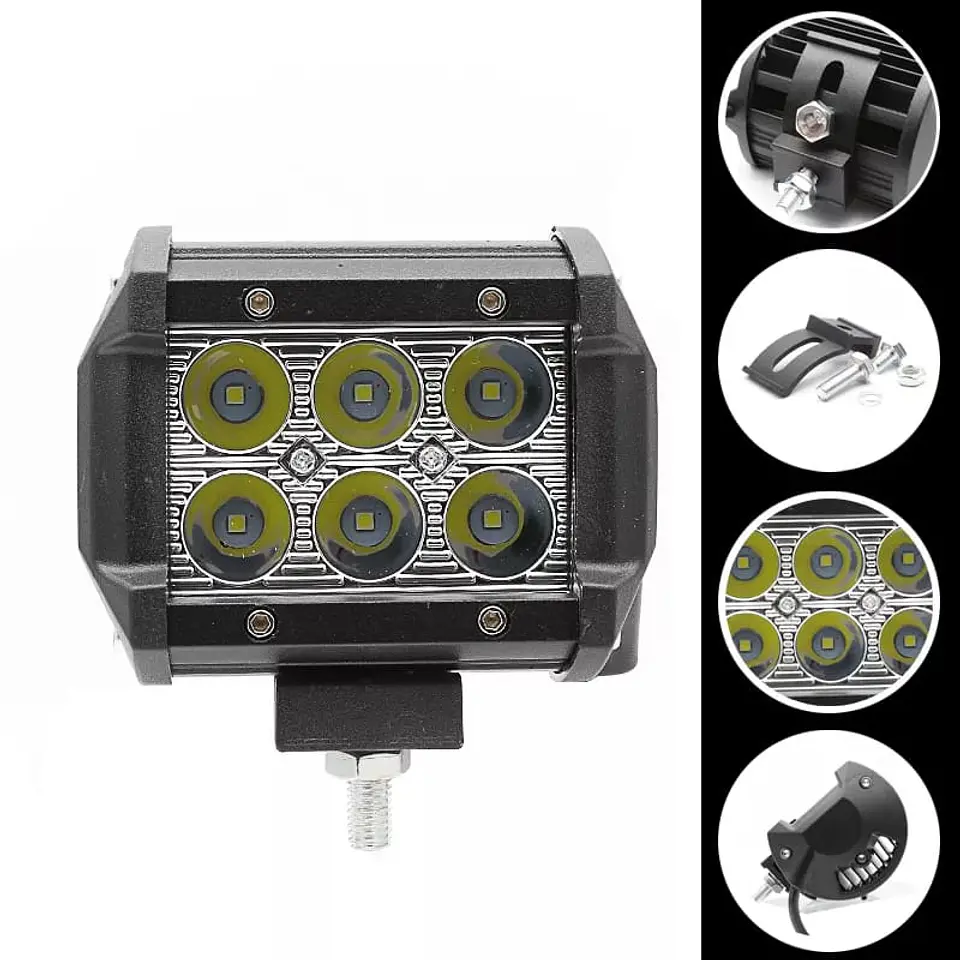 Neblinero 6 LED para Autos, Camionetas, Jeep, 18W 4 pulgadas 1800LM 18