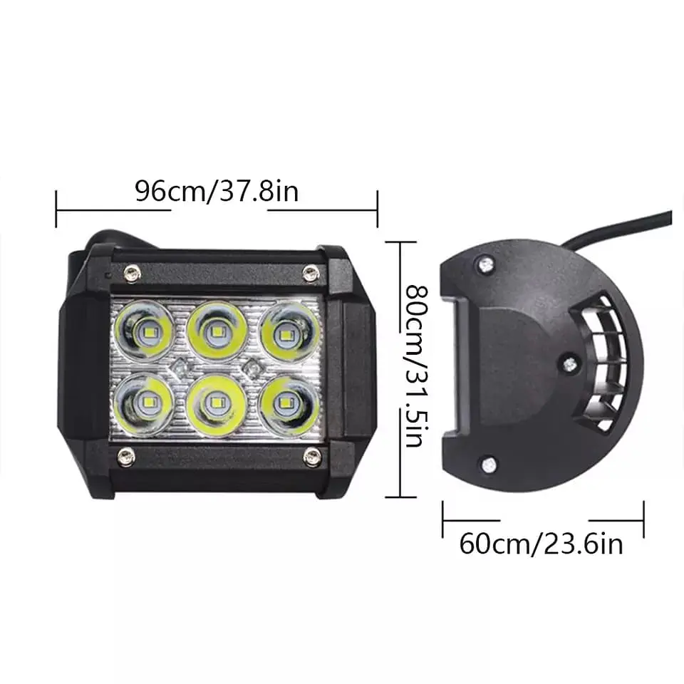 Neblinero 6 LED para Autos, Camionetas, Jeep, 18W 4 pulgadas 1800LM 21