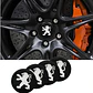X4 Tapa centro llantas Peugeot Negro 60mm 56mm - Negro Plateado - Miniatura 1