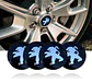 X4 Tapa centro llantas Peugeot Negro 60mm 56mm - Negro Plateado - Miniatura 10