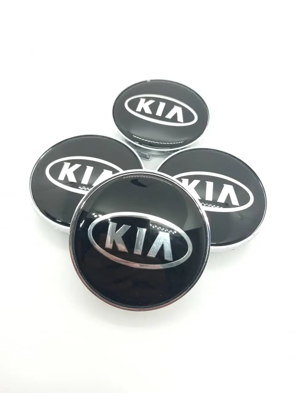 X4 Tapas centro llantas Originales 68mm - Negra Plata 7