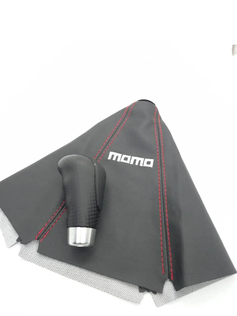 Set 2pzs fuelle collarín Momo, pomo palanca negro carbono 2