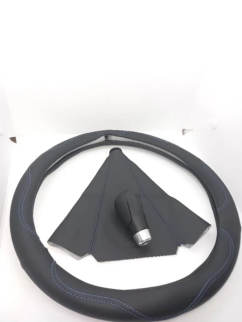 Set 3pzs cubre volante azul, fuelle collarín, palanca negro carbono