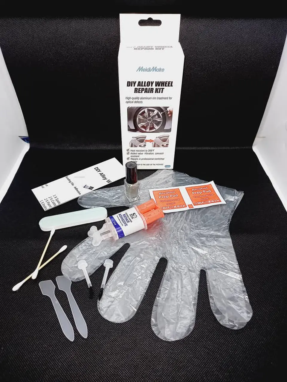 Kit reparación de llantas y eliminador de rayones en aluminio 6