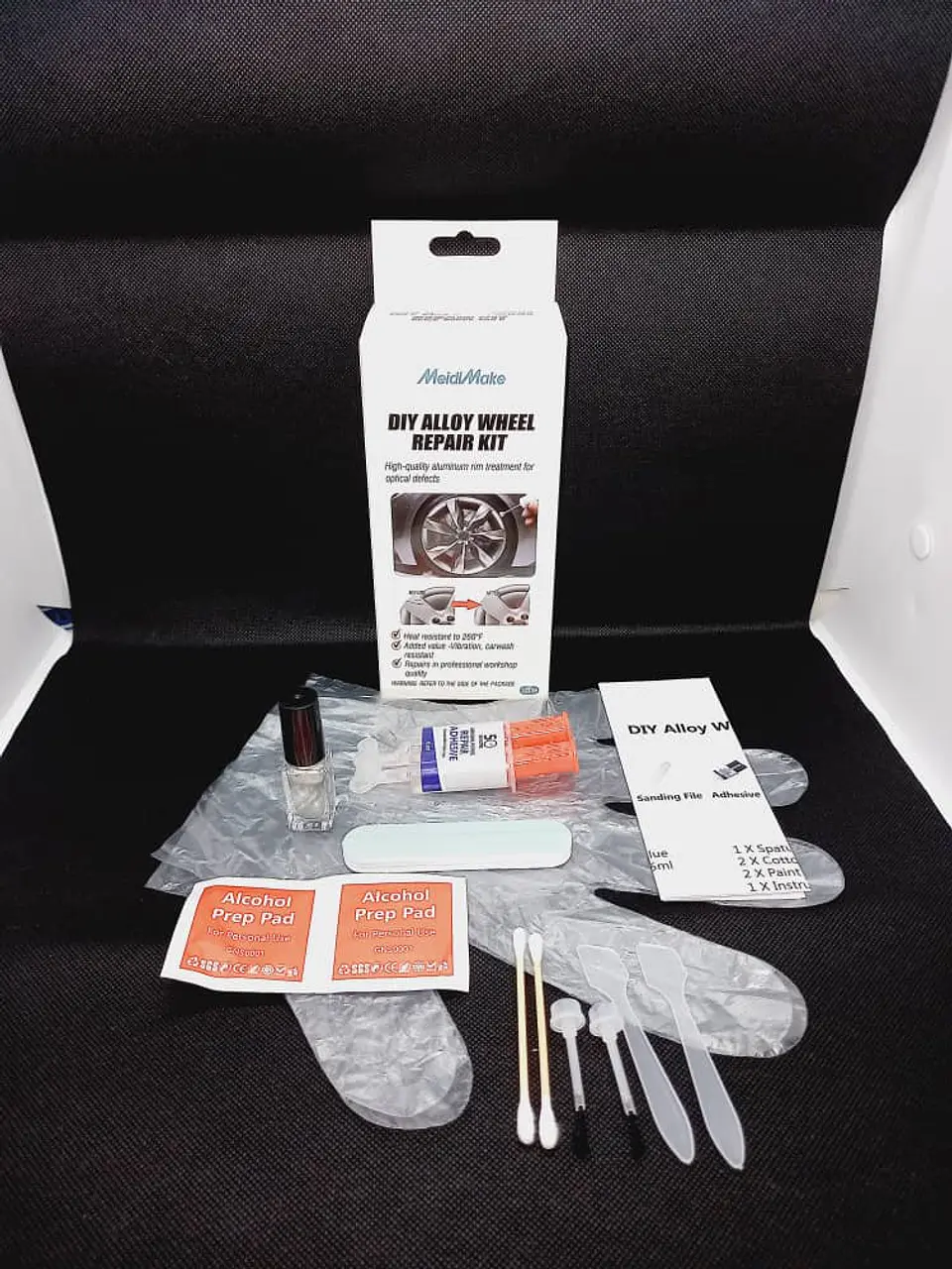 Kit reparación de llantas y eliminador de rayones en aluminio 7