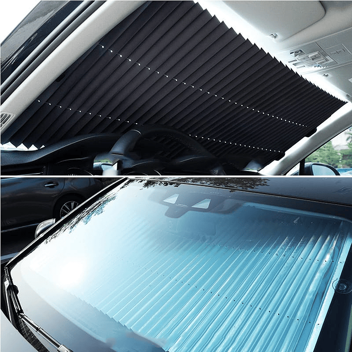Cortina sombrilla retráctil Para Auto Parabrisas Protector Solar medidas 70cm x 140cm  6