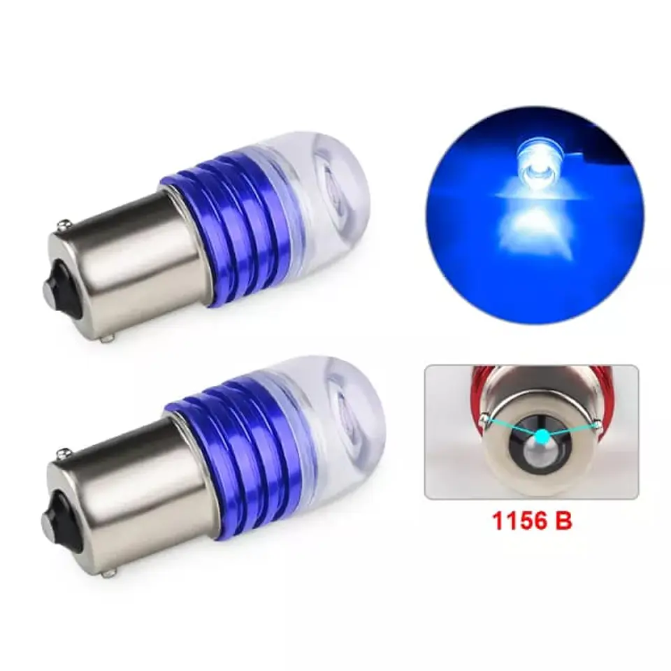Par ampolletas - Led 1 contacto 5W 1156 para luz cruce o reversa 2