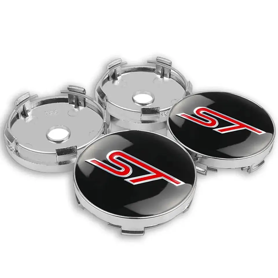 X4 Tapa centro llantas ST Negra 60mm 56mm - Negra Roja 4