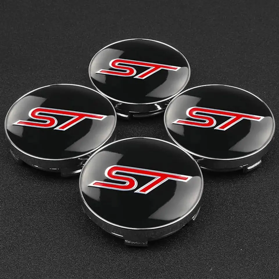 X4 Tapa centro llantas ST Negra 60mm 56mm - Negra Roja 3