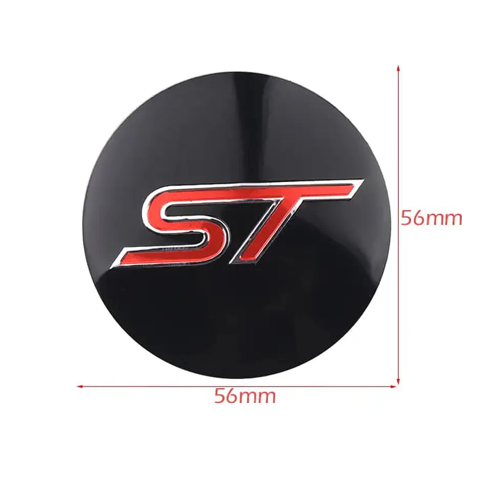 X4 Tapa centro llantas ST Negra 60mm 56mm - Negra Roja 12