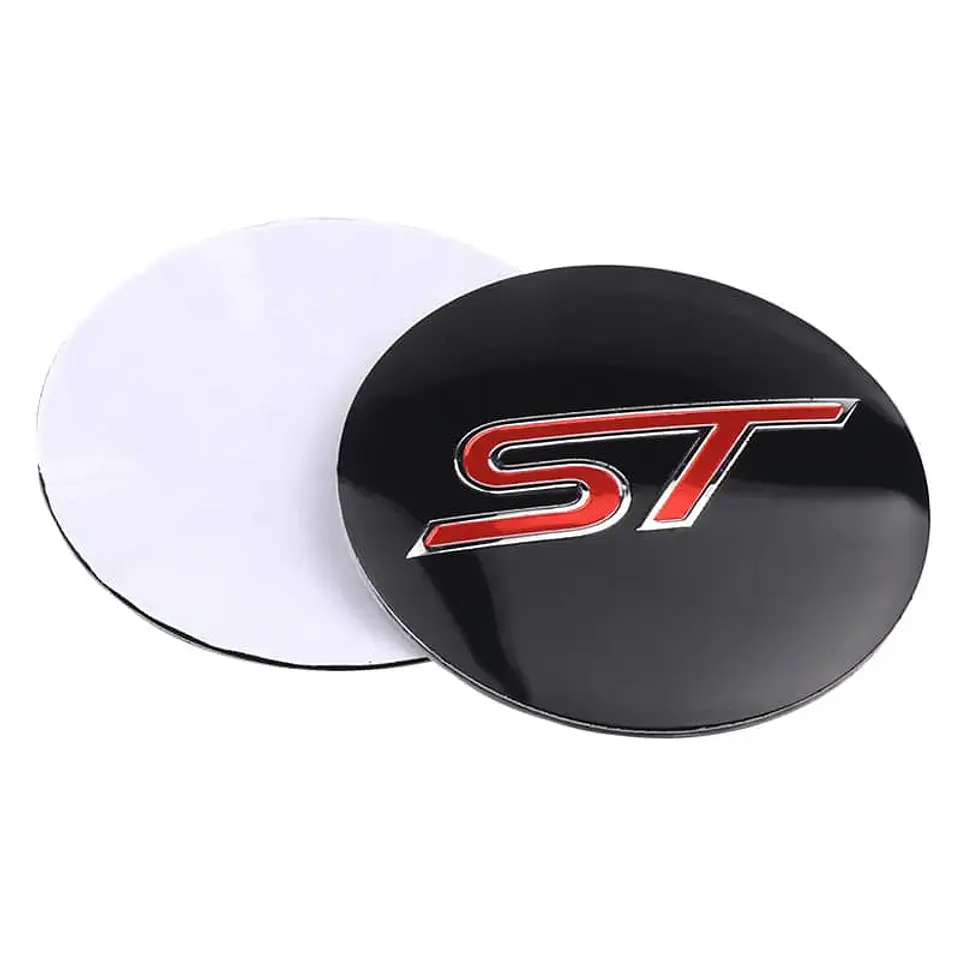 X4 Tapa centro llantas ST Negra 60mm 56mm - Negra Roja 16