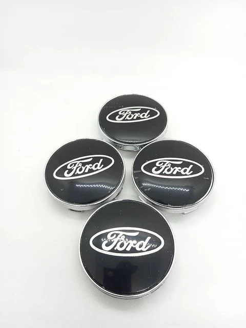 X4 Tapas centro llantas ford letra 60mm 56mm - Plata