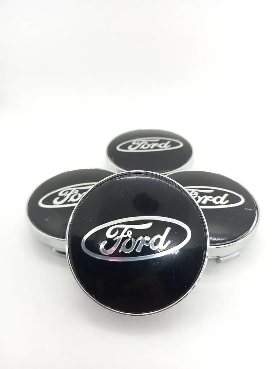X4 Tapas centro llantas ford letra 60mm 56mm - Plata 2
