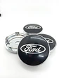 X4 Tapas centro llantas ford letra 60mm 56mm - Plata - thumbnail 5