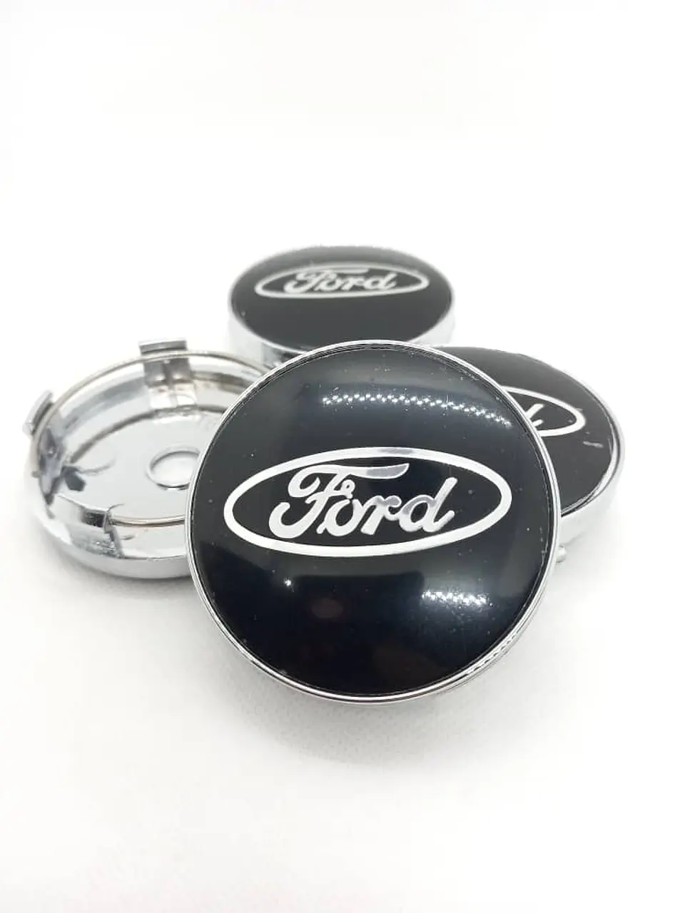 X4 Tapas centro llantas ford letra 60mm 56mm - Plata 6