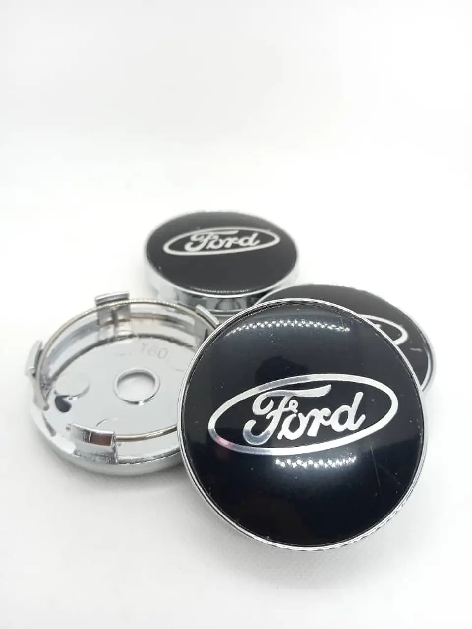 X4 Tapas centro llantas ford letra 60mm 56mm - Plata 8