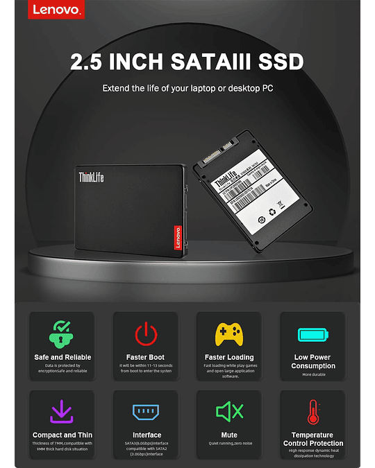 Disco Duro Solido SSD interno 2.5 pulgadas Lenovo Thinklife