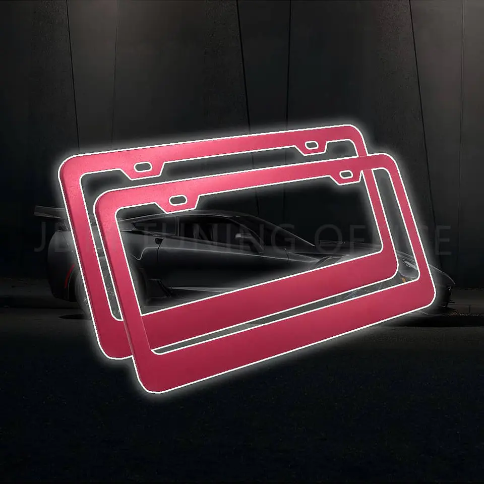 Par porta patentes/marco matrícula aluminio - Rojo 15