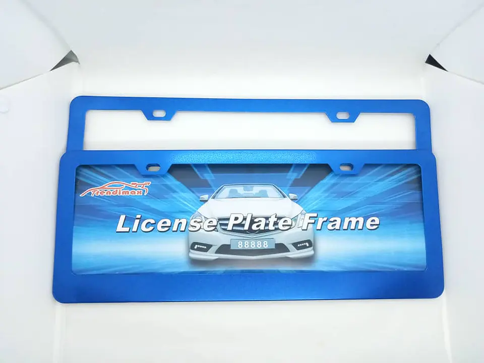 Par porta patentes/marco matrícula aluminio - Azul 18
