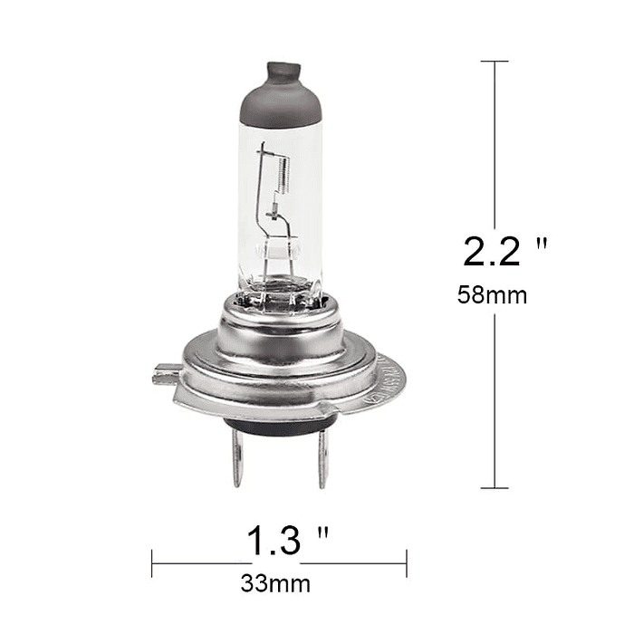 Par de ampolletas halógenas para autos 12v 55w 3200K Modelo H7 2 patas para alta ó baja precio 6000 pesos 1