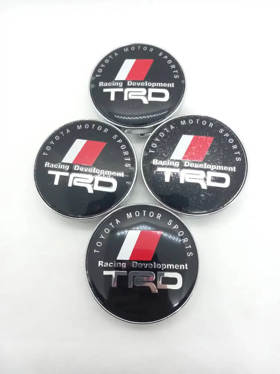 Set X4 Tapa centro de Llantas de autos universal marca TRD negra 2