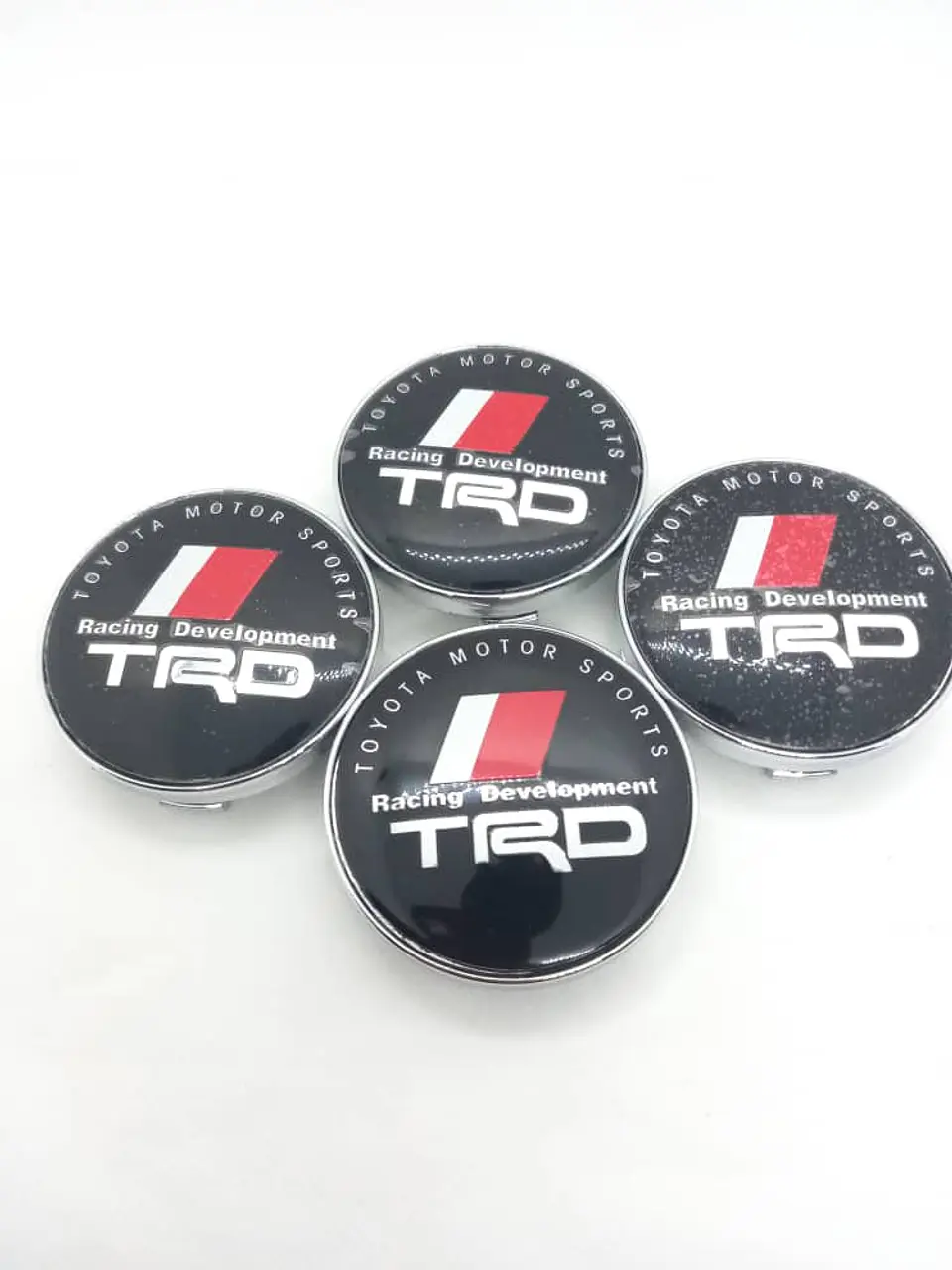 Set X4 Tapa centro de Llantas de autos universal marca TRD negra 5