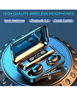 Audífonos Auriculares inalámbricos recargables TWS Bluetooth 5.3 estéreo, modelo F9 bajos 9D compatible con android, iOS, Notebook duración de carga 3 a 4 horas precio 13.990 pesos