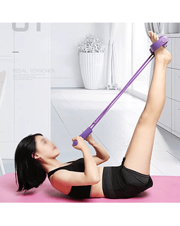 Bandas de resistencia de ejercicio fitness 4 bandas con pedal tirador de tobillo banda de yoga para ejercicios en casa color morado