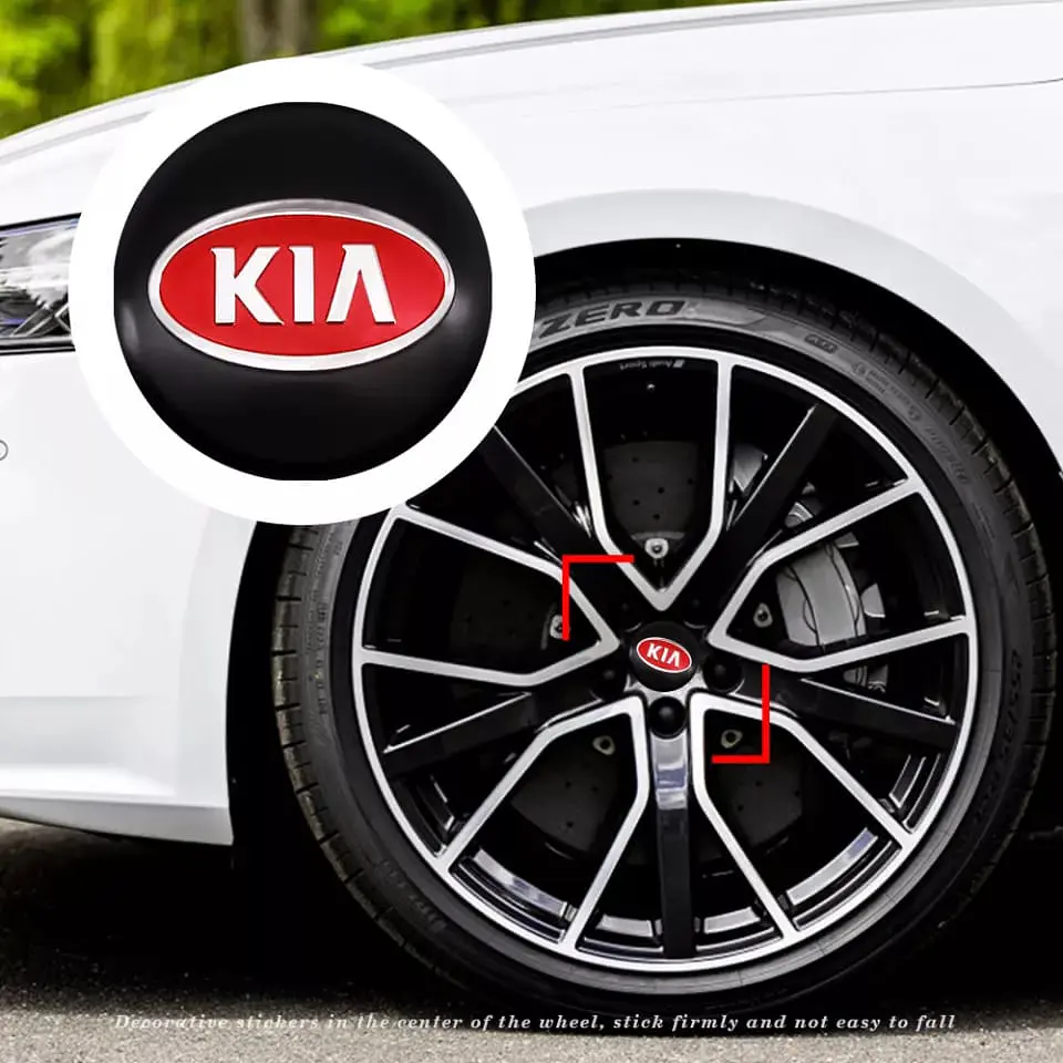 X4 Tapa centro llantas Kia logo 60mm 56mm - Rojo 2