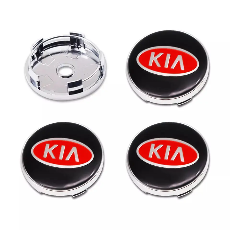 X4 Tapa centro llantas Kia logo 60mm 56mm - Rojo 6