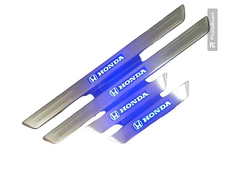 Set x4 Cubre socalos pisaderas de puertas metalico con luz - honda 1