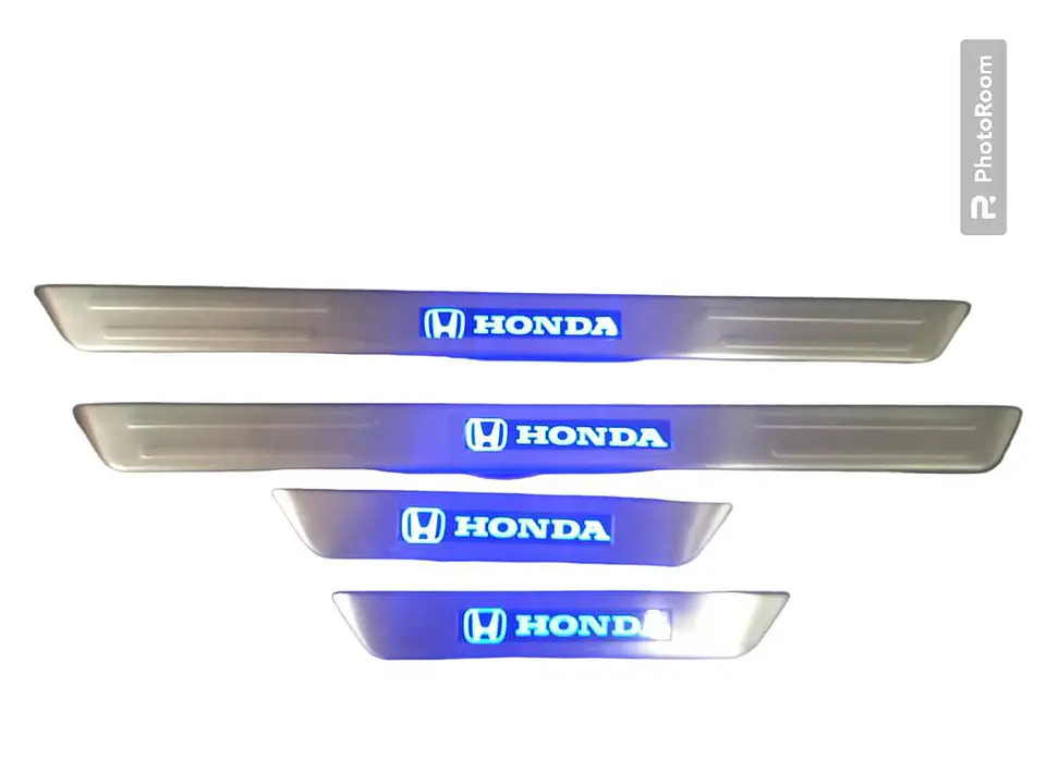Set x4 Cubre socalos pisaderas de puertas metalico con luz - honda 2