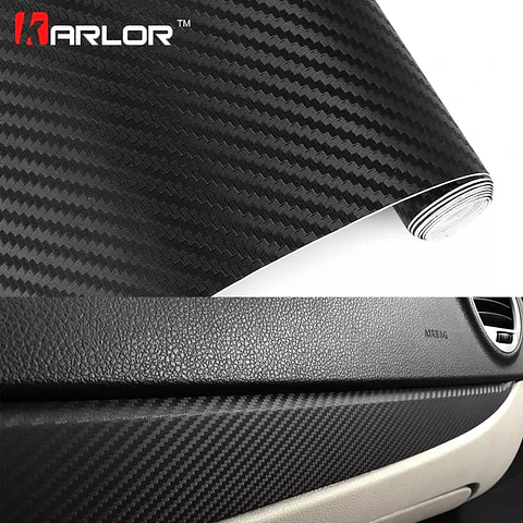 Papel vinilo adhesivo fibra carbono 3D - Negro