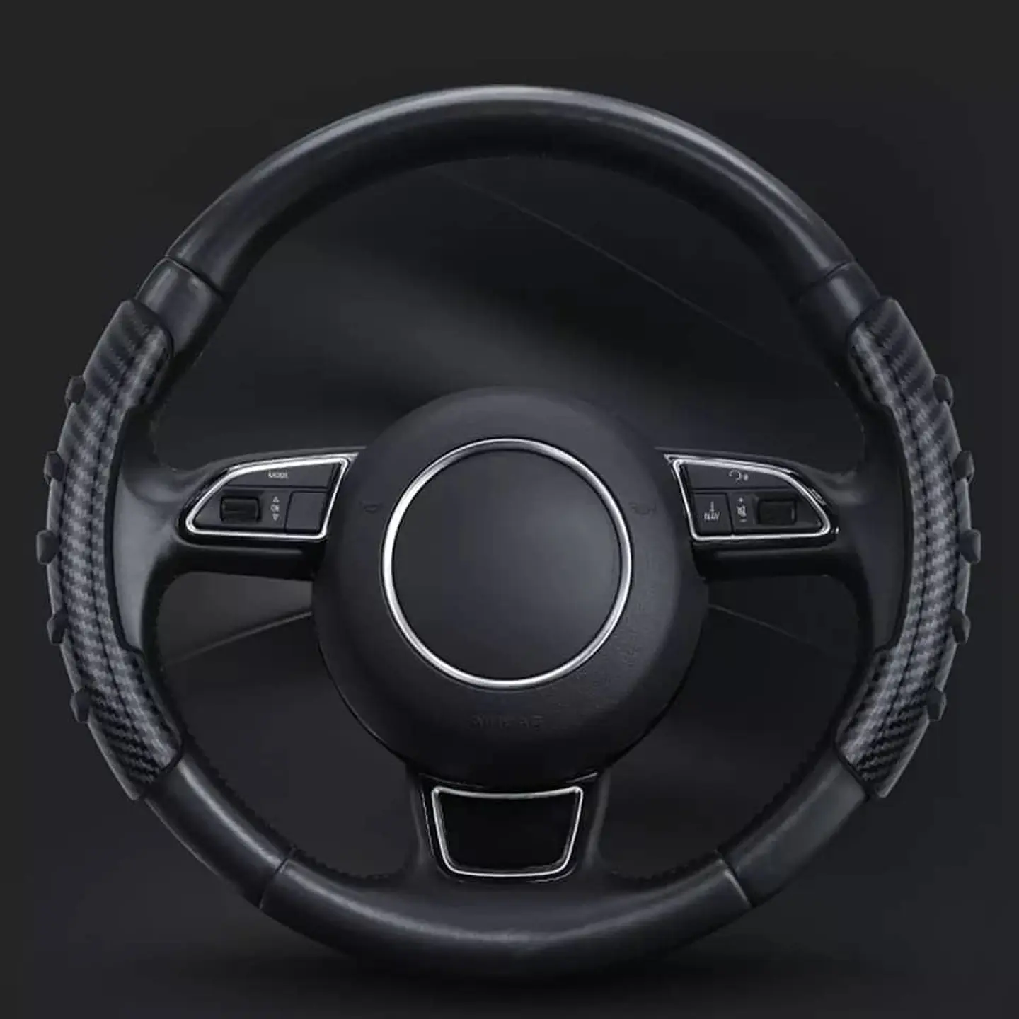 Cubre volante cubierta embellecedor antideslizante de auto, 2 piezas 4