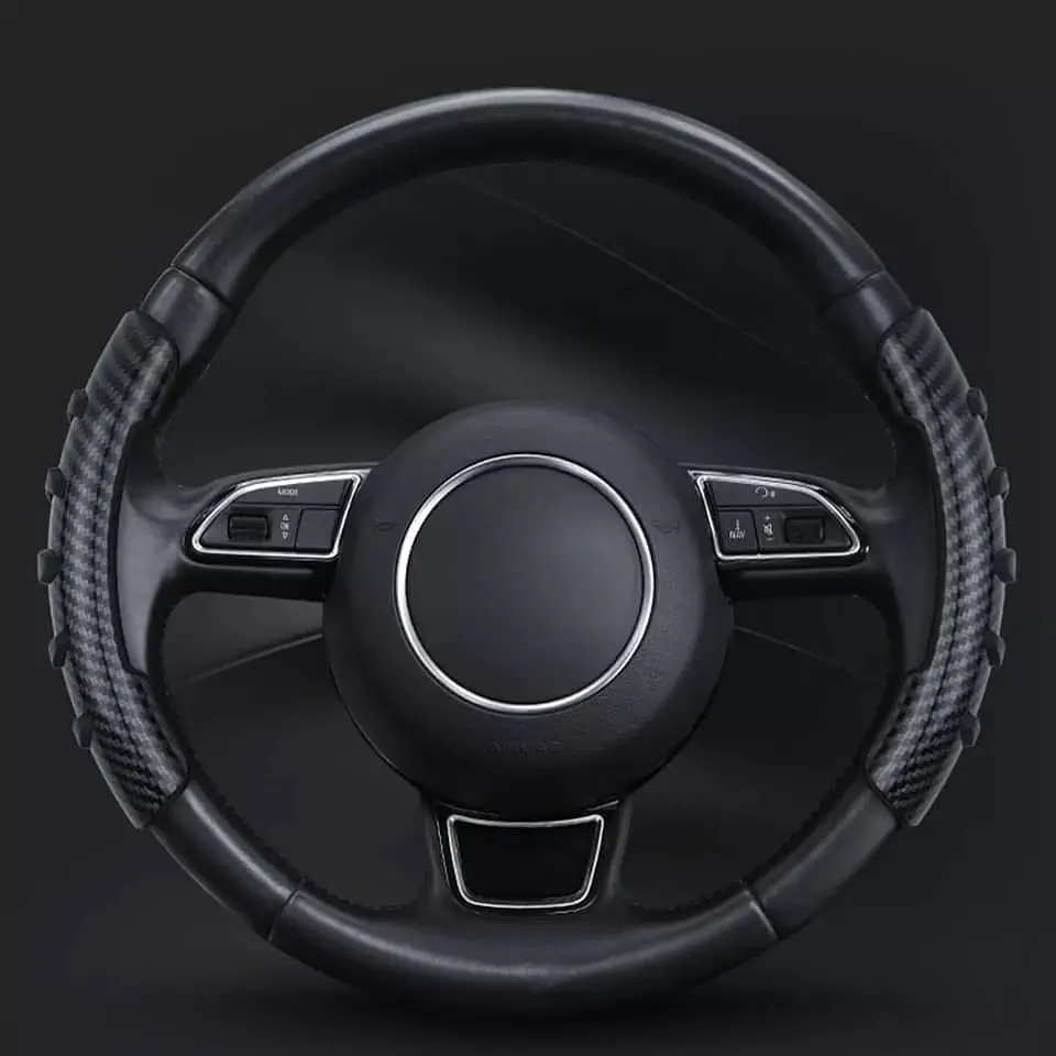 Cubre volante cubierta embellecedor antideslizante de auto, 2 piezas 4