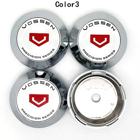 X4 Tapa centro llantas Vossen Plata - Plata Rojo