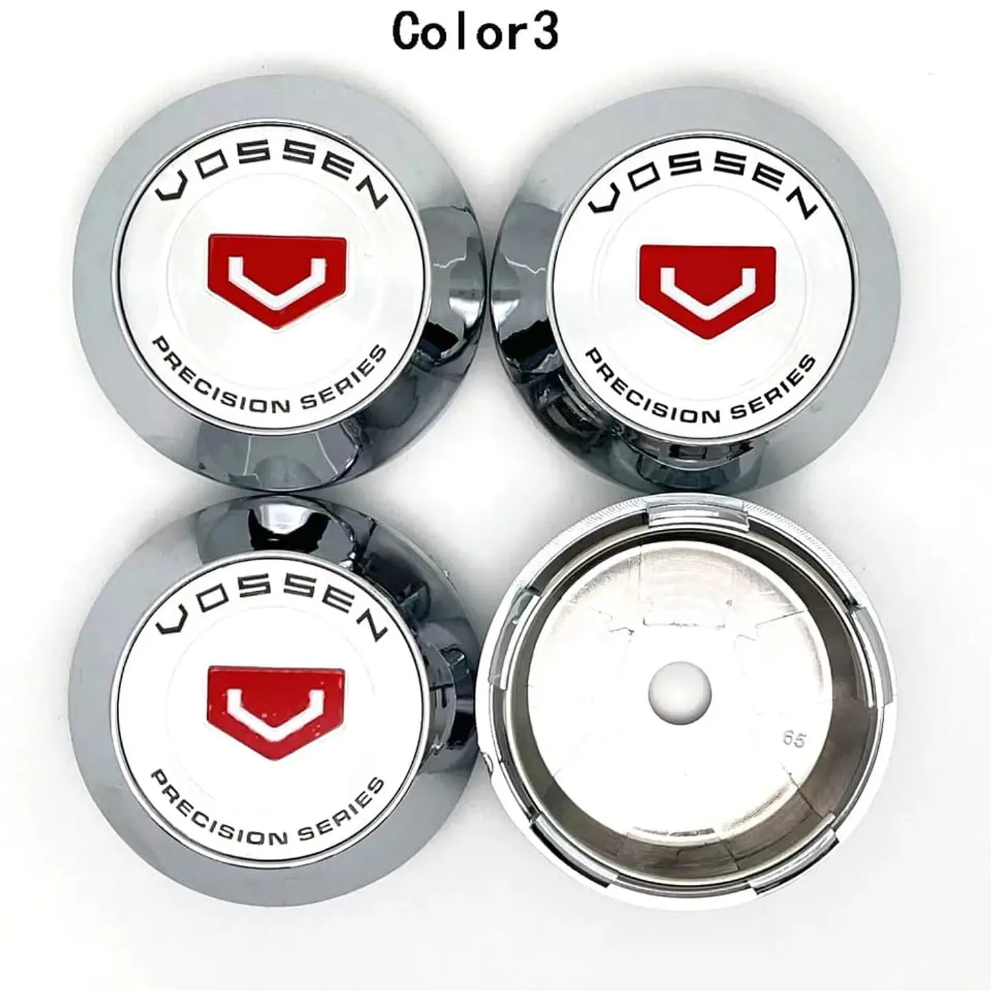 X4 Tapa centro llantas Vossen Plata - Plata Rojo 1