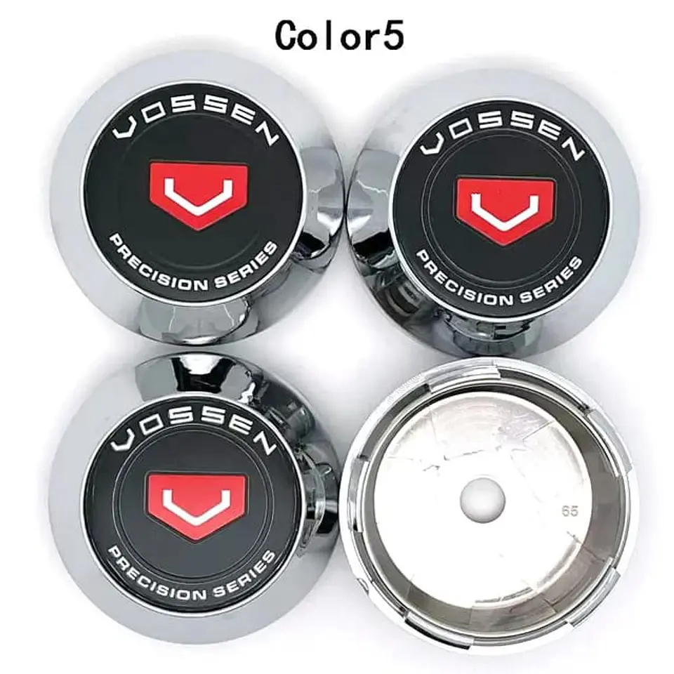X4 Tapa centro llantas Vossen Negra - Negra Rojo 5