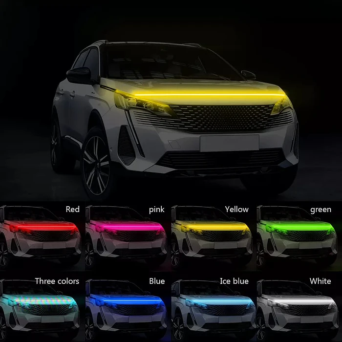 Tiras de Decoración Led para capot de autos, luces RGB  2