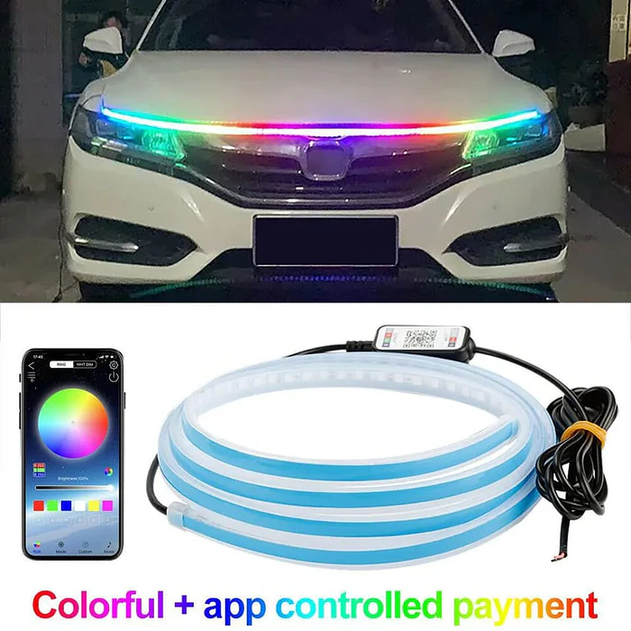 Tiras de Decoración Led para capot de autos, luces RGB  10